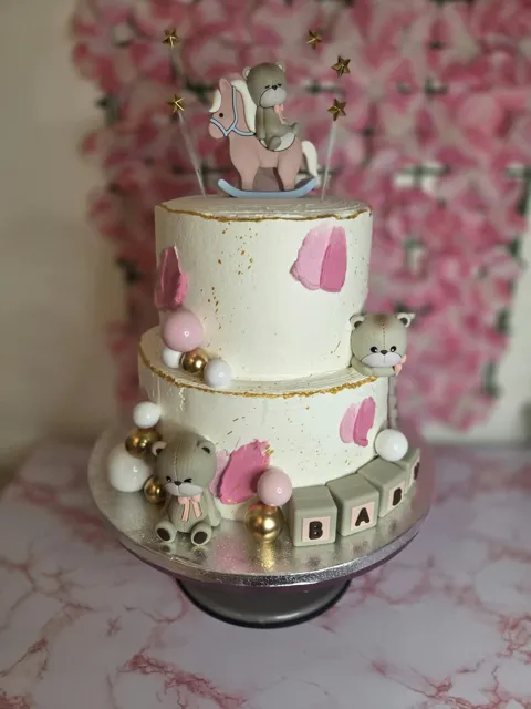 Two-tier heart cake