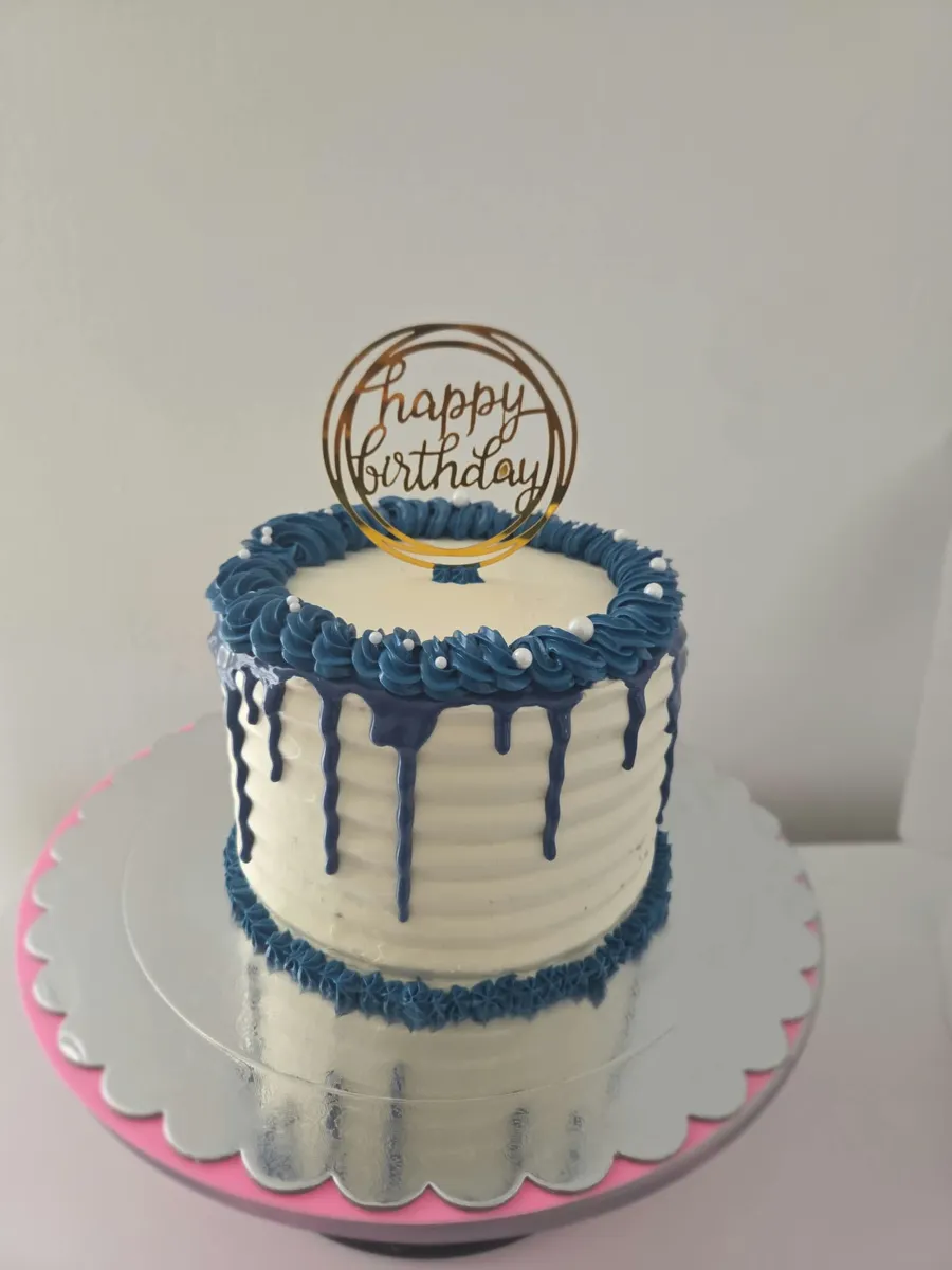 Blue birthday cake